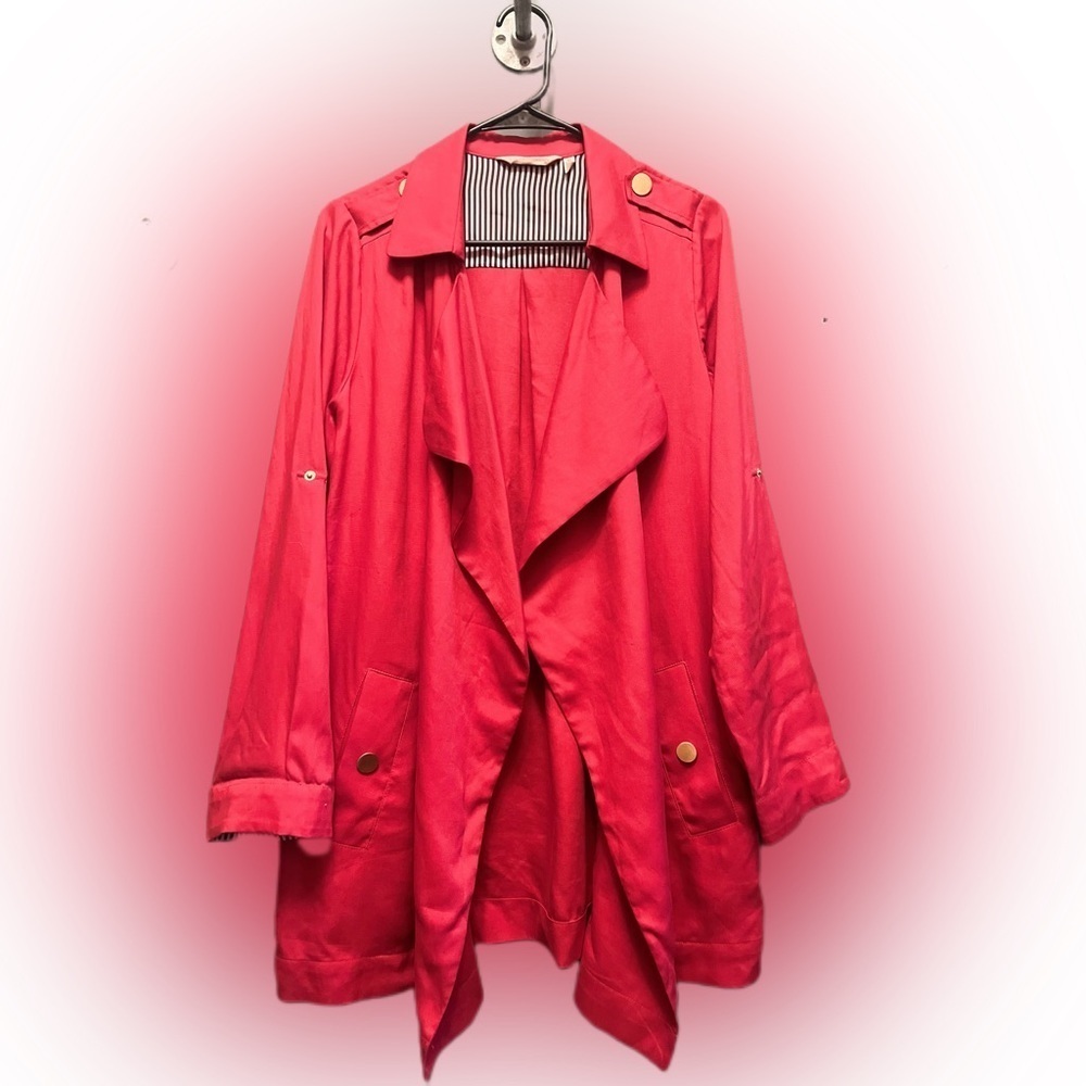 Soft Surroundings XS Red jacket roll up sleeves